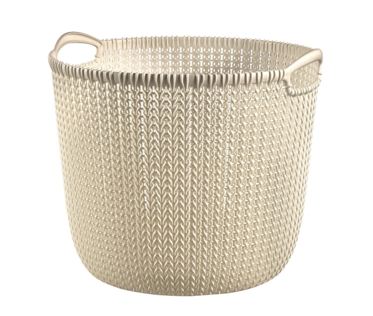 Basket Knit L round 30L 40x39x33cm white