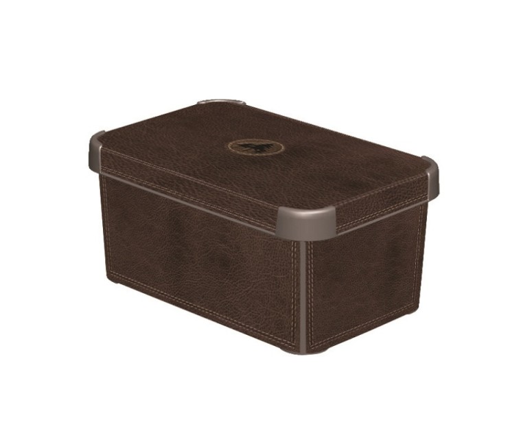 Box with lid Deco Stockholm S 29,5x19,5x13,5cm Leather