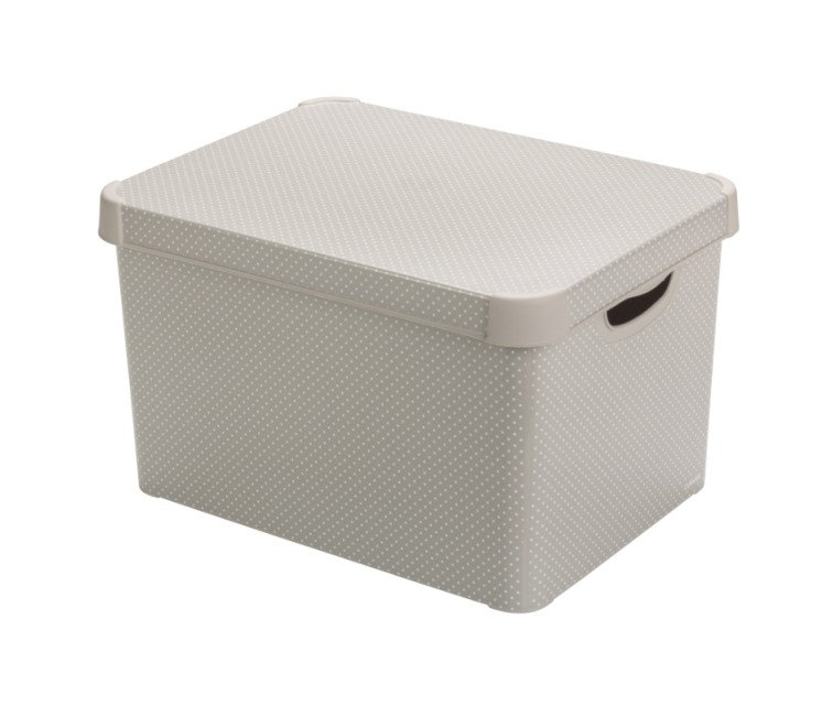 Box with lid Deco Stockholm L 39,5x29,5x23,5cm Dots