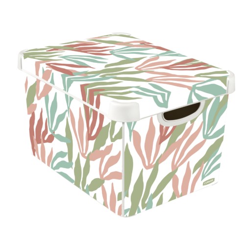 Kaste ar vāku Deco Stockholm L 39,5x29,5x23,5cm Modern Leaves Kaste ar vāku Deco Stockholm L 39,5x29,5x23,5cm Modern Leaves