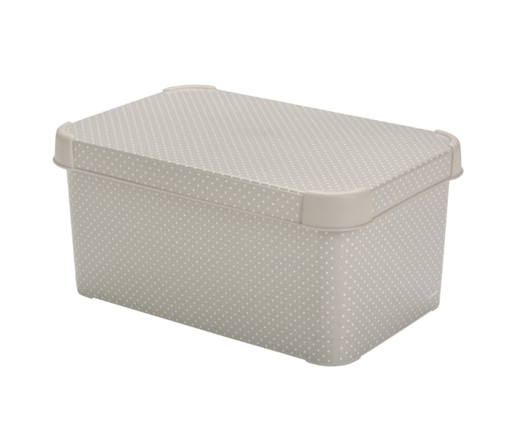 Box with lid Deco Stockholm S 29,5x19,5x13,5cm Dots