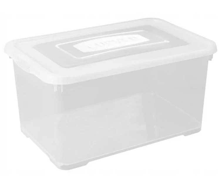 Dėžutė su dangteliu Handy 50L 60x40x28cm skaidrus Dėžutė su dangteliu Handy 50L 60x40x28cm skaidrus