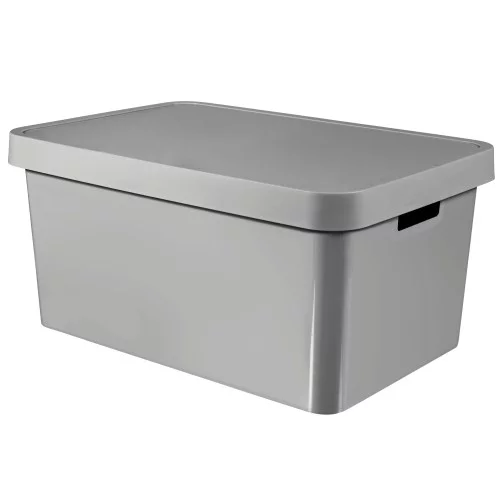 Kaste ar vāku Infinity Recycled 45L 56x39x27cm pelēka