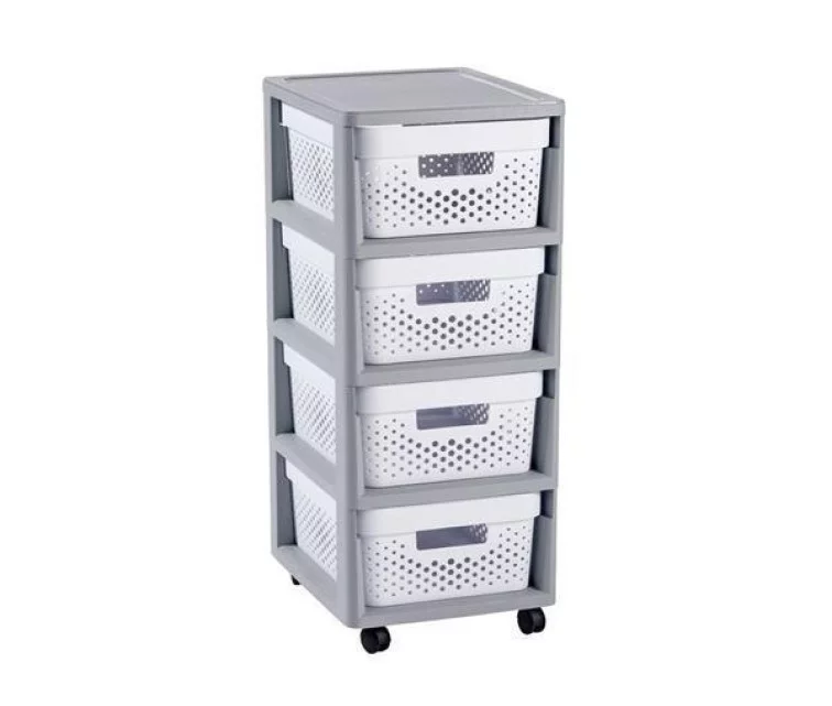 Infinity 4 compartment wheeled chest 11L 30x36x69cm grey/white Infinity 4 compartment wheeled chest 11L 30x36x69cm grey/white