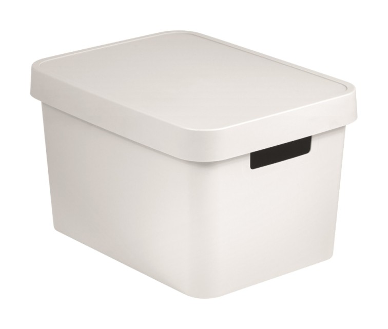 Box with lid Infinity Recycled 17L 36x27x22cm white