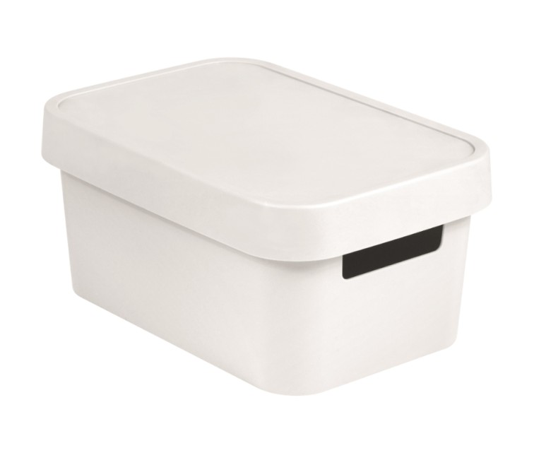 Infinity Recycled 4,5L box with lid 27x19x12cm white