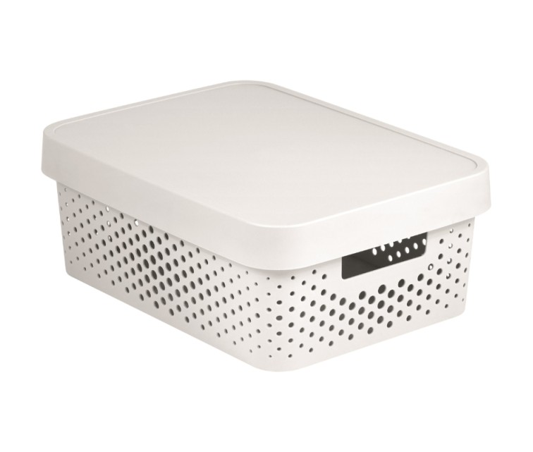 Recycled box with lid Infinity Recycled 11L 36x27x14cm white