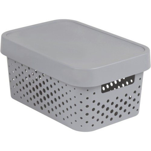 Kaste caurumota ar vāku Infinity Recycled 4,5L 27x19x12cm pelēka Kaste caurumota ar vāku Infinity Recycled 4,5L 27x19x12cm pelēka