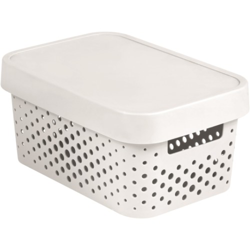 Kaste caurumota ar vāku Infinity Recycled 4,5L 27x19x12cm balta Kaste caurumota ar vāku Infinity Recycled 4,5L 27x19x12cm balta