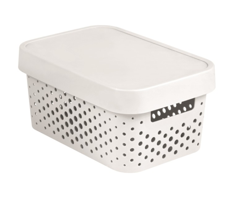 Box with lid Infinity Recycled 4,5L 27x19x12cm white