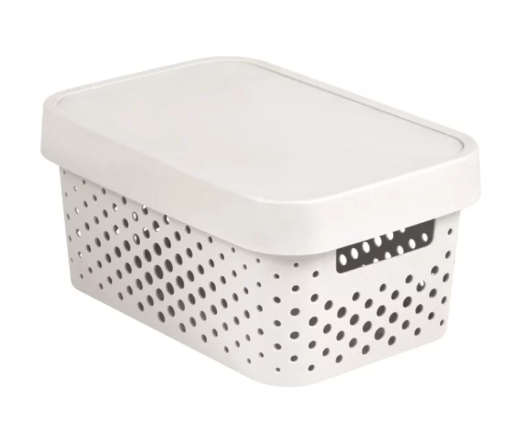 Kaste caurumota ar vāku Infinity Recycled 4,5L 27x19x12cm balta Kaste caurumota ar vāku Infinity Recycled 4,5L 27x19x12cm balta