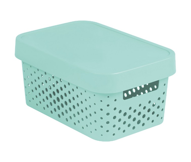 Kaste caurumota ar vāku Infinity Recycled 4,5L 27x19x12cm gaiši zila Kaste caurumota ar vāku Infinity Recycled 4,5L 27x19x12cm gaiši zila