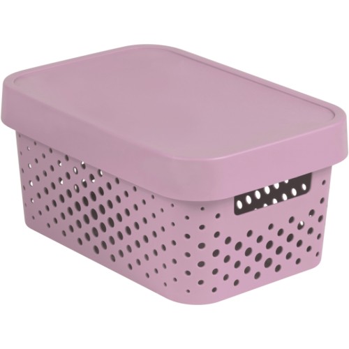 Kaste caurumota ar vāku Infinity Recycled 4,5L 27x19x12cm rozā Kaste caurumota ar vāku Infinity Recycled 4,5L 27x19x12cm rozā