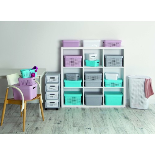 Kaste ar vāku Infinity Recycled 45L 56x39x27cm balta