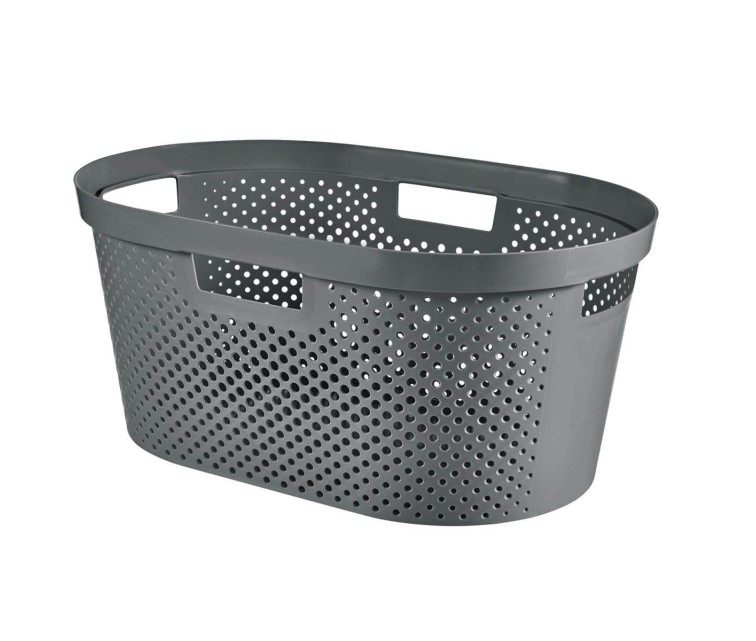 Laundry Basket Infinity Recycled 40L 59x39x27cm dark grey