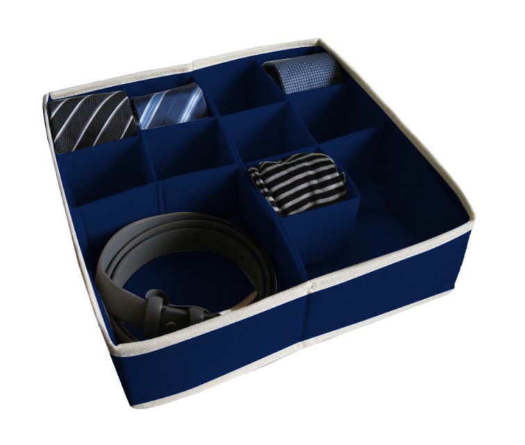 Box with sections L 30,5x30,5x10cm Blue
