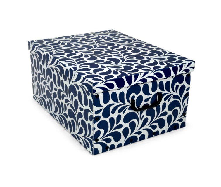 Cardboard box 49x39x25cm Big Box Goccia assorted, blue/light grey/burgundy