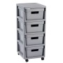 Infinity Chest on wheels with 4 boxes 11L 30x36x69cm grey
