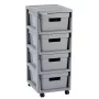 Infinity Chest on wheels with 4 boxes 11L 30x36x69cm grey Infinity Chest on wheels with 4 boxes 11L 30x36x69cm grey