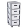 Infinity Chest on wheels with 4 boxes 11L 30x36x69cm grey/white