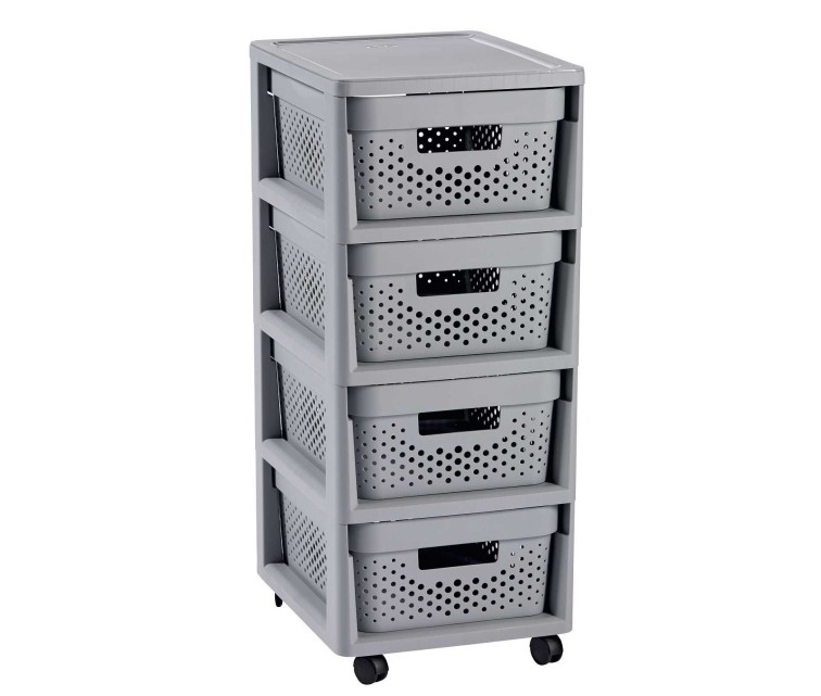 Infinity 11L 4 compartment wheeled chest 30x36x69cm grey