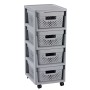 Infinity 11L 4 compartment wheeled chest 30x36x69cm grey