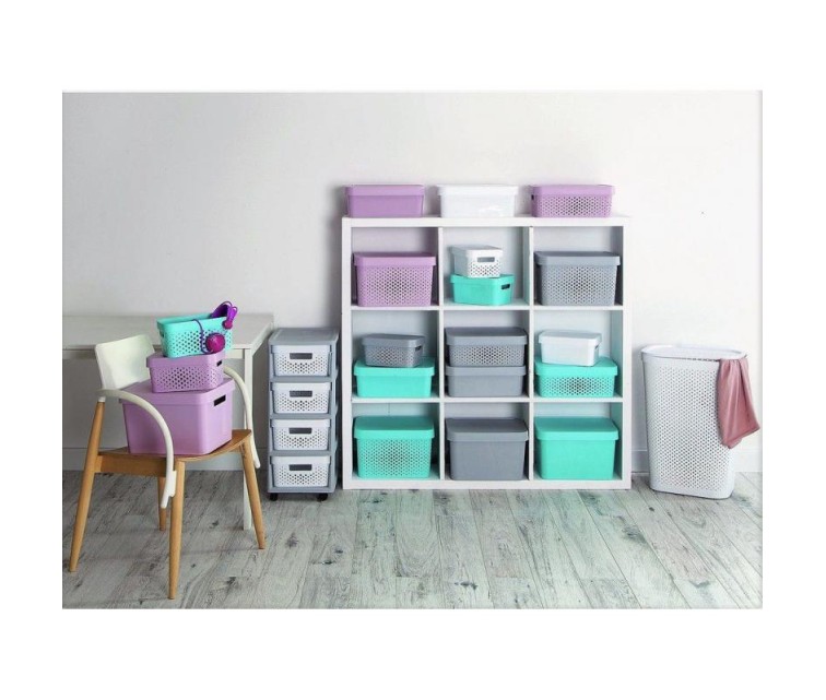 Infinity Chest on wheels with 4 boxes 11L 30x36x69cm grey