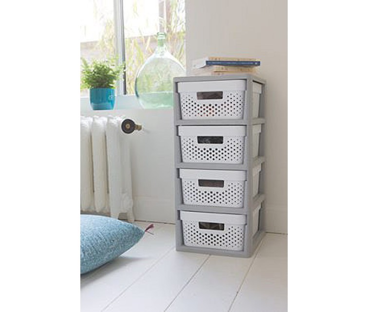 Infinity 11L 4 compartment wheeled chest 30x36x69cm grey/white