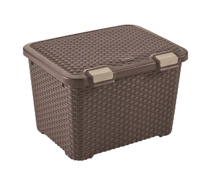 Plastikinė krūtinė Style 43L 50x40x33cm tamsiai rudas Plastikinė krūtinė Style 43L 50x40x33cm tamsiai rudas