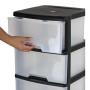 Atvilktņu sistēma ar 5 atvilktnēm 20L Drawer System 37x39x100cm melna/caurspīdīga