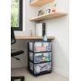 Система ящиков с 3 ящиками 20L Drawer System 37x39x61см черный / прозрачный