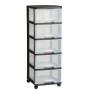 5 Drawer System 20L Drawer System 37x39x100cm black/translucent