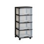 4 Drawer System 20L Drawer System 37x39x80,5cm black/translucent