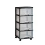 Atvilktņu sistēma ar 4 atvilktnēm 20L Drawer System 37x39x80,5cm melna/caurspīdīga Atvilktņu sistēma ar 4 atvilktnēm 20L Drawer System 37x39x80,5cm melna/caurspīdīga