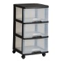 Atvilktņu sistēma ar 3 atvilktnēm 20L Drawer System 37x39x61cm melna/caurspīdīga