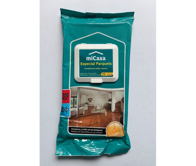 Wet wipes for wooden floors 15 pcs. double size napkin