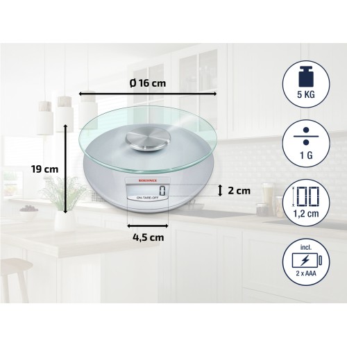 Elektroniskie virtuves svari Roma Silver