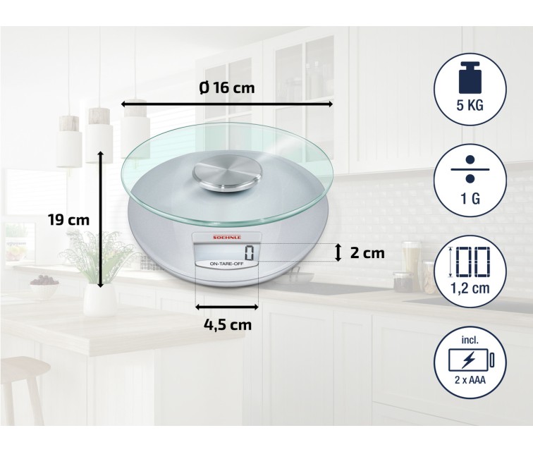 Electronic kitchen scales Roma Silver