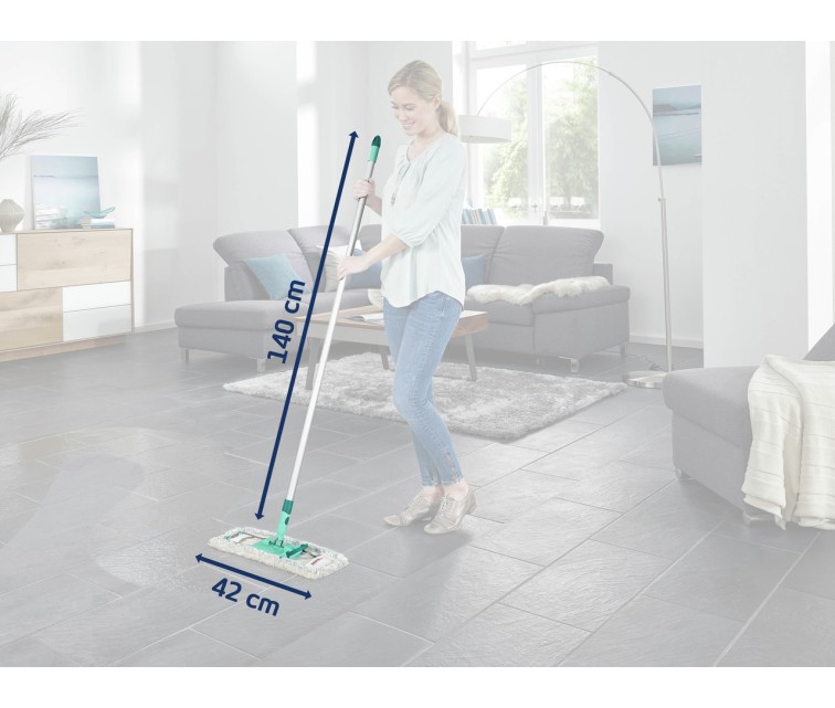 LEIFHEIT Floor Brush with aluminium handle Profi XL cotton plus 42cm