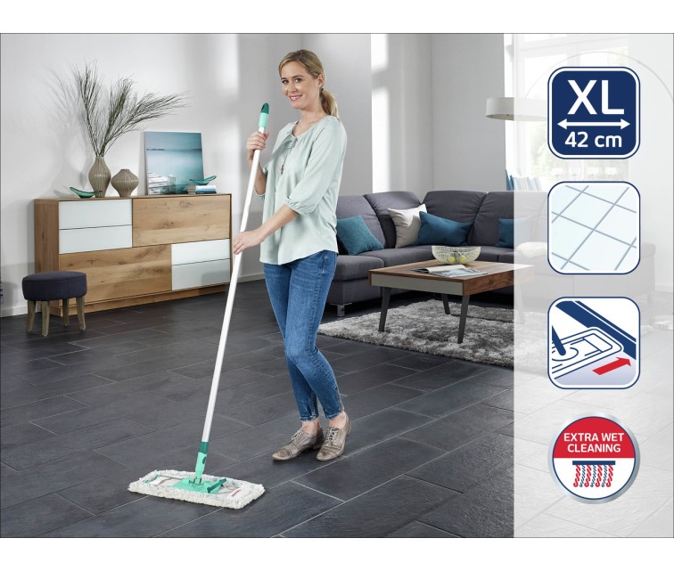 LEIFHEIT Floor Brush with aluminium handle Profi XL cotton plus 42cm