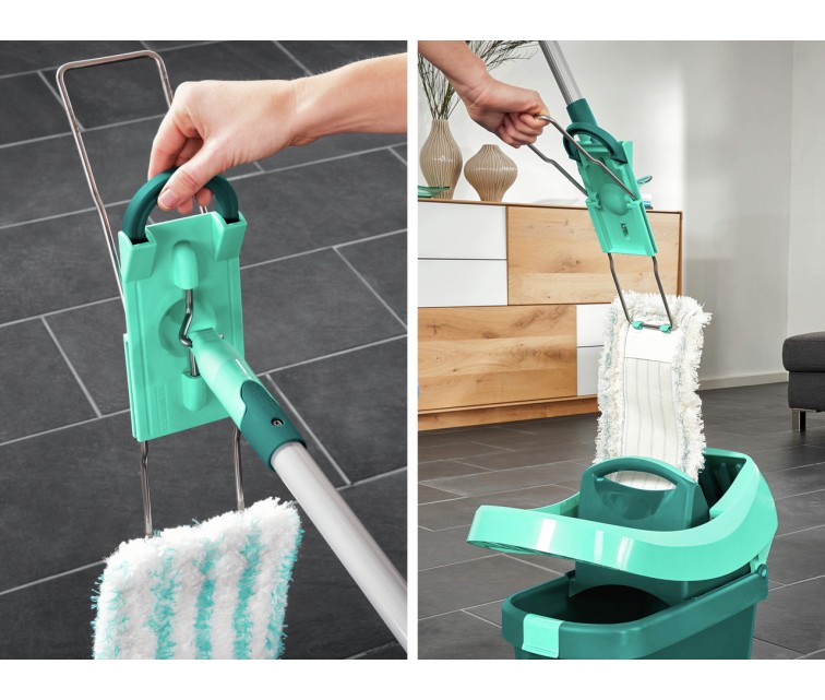 LEIFHEIT Floor Brush with Steel Handle Profi XL micro duo 42cm