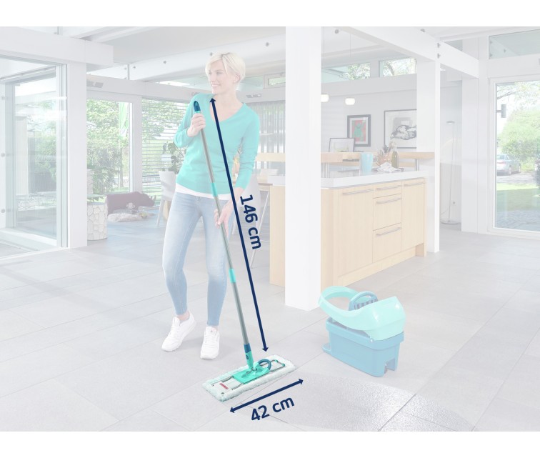 LEIFHEIT Floor brush with foldable handle in box Profi XL micro duo 42cm