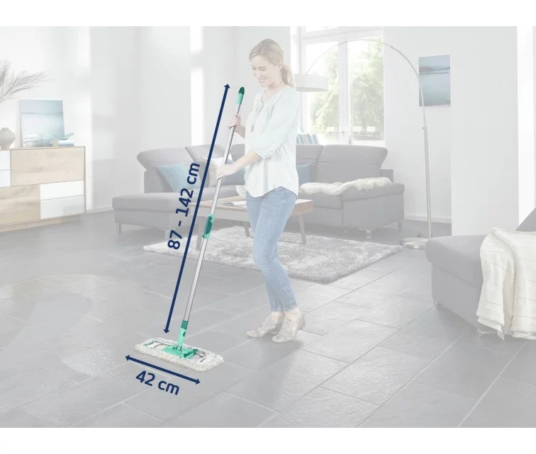 LEIFHEIT Grīdas birste ar teleskopisku kātu Profi XL cotton plus 42cm LEIFHEIT Grīdas birste ar teleskopisku kātu Profi XL cotton plus 42cm