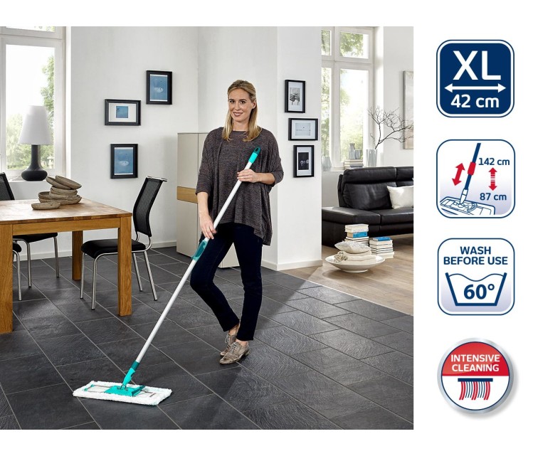 LEIFHEIT Floor Brush with Telescopic Handle Profi XL micro duo 42cm