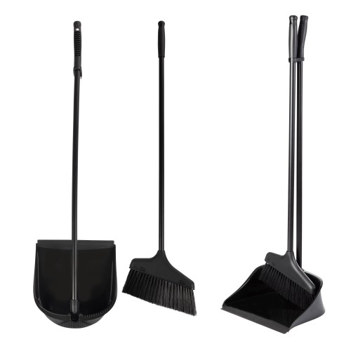 Long-handled Hair Scoop with Brush Black Long-handled Hair Scoop with Brush Black