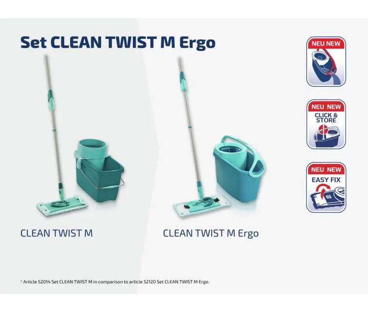 LEIFHEIT Grīdas uzkopšanas komplekts Clean Twist M Ergo LEIFHEIT Grīdas uzkopšanas komplekts Clean Twist M Ergo