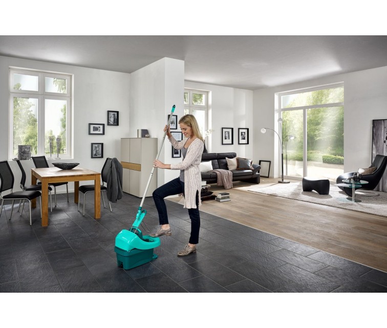 LEIFHEIT Profi XL Press Wheeled Bucket and Floor Cleaning Brush