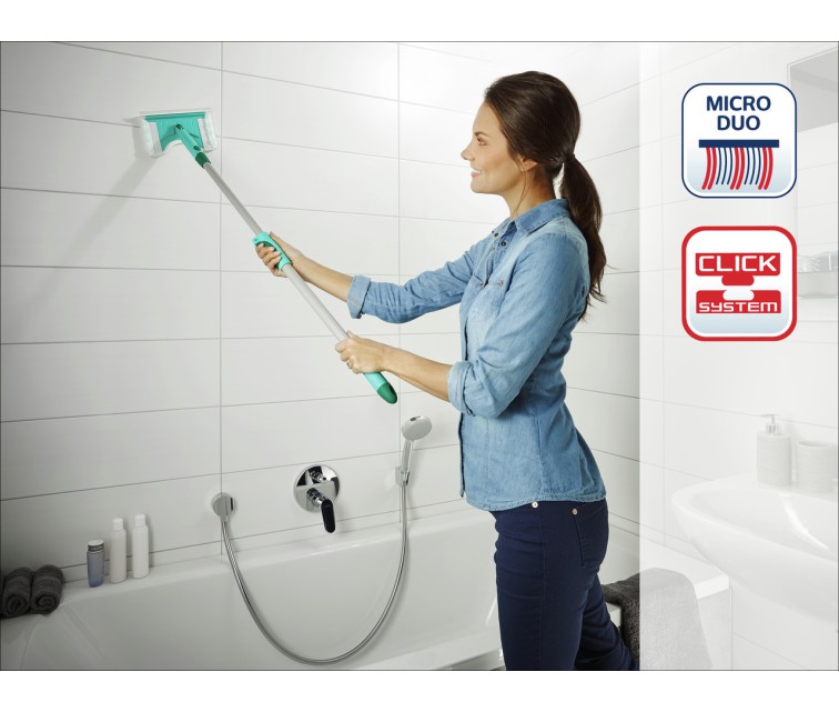 LEIFHEIT Tile and Bathroom Brush with Telescopic Handle 93-150cm Bath Cleaner micro duo
