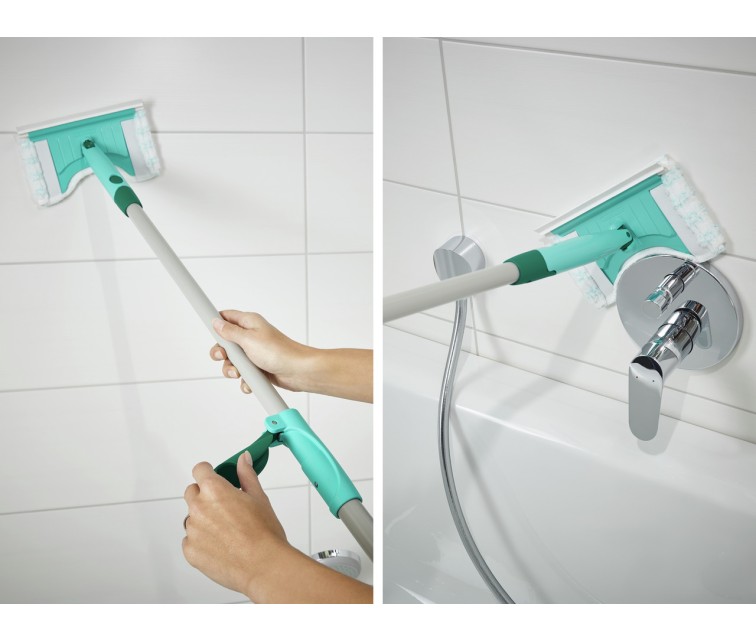 LEIFHEIT Flīžu un vannas istabas birste ar teleskopisku kātu 93–150cm Bath Cleaner micro duo