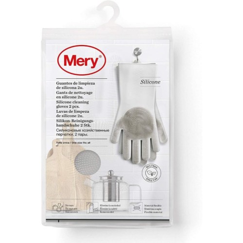Silicone cleaning gloves 2pcs 34,5x15,5x2,6cm light grey Silicone cleaning gloves 2pcs 34,5x15,5x2,6cm light grey